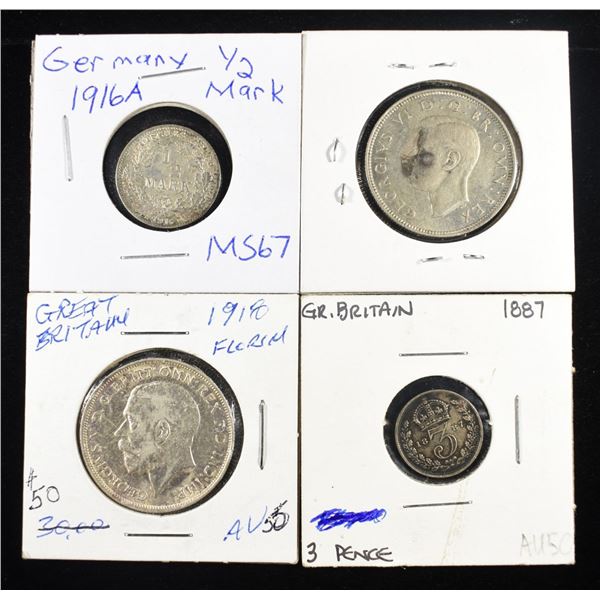 (4) FOREIGN COINS, GERMANY & GREAT BRITAIN