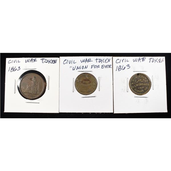 (3) CIVIL WAR TOKENS