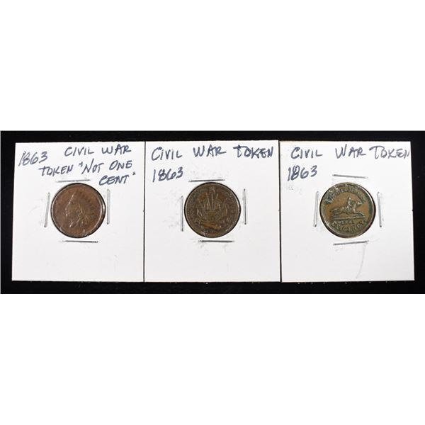 (3) CIVIL WAR TOKENS