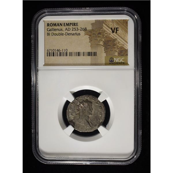 AD 253-268 GALLIENUS BI DOUBLE-DENARIUS NGC VF
