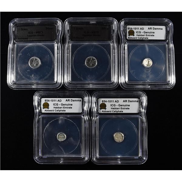 (5) GRADED ICG COINS