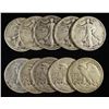 Image 1 : (10) 90% SILVER WALKING LIBERTY HALF DOLLARS