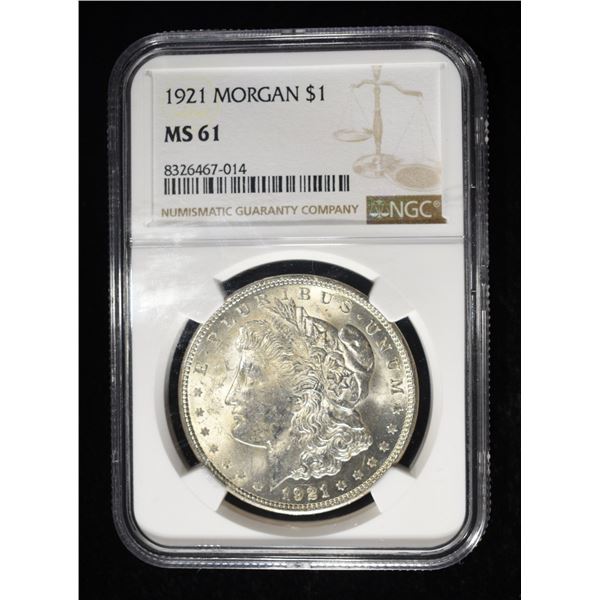 1921 MORGAN DOLLAR NGC MS61