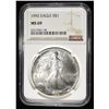 Image 1 : 1992 AMERICAN SILVER EAGLE NGC MS69