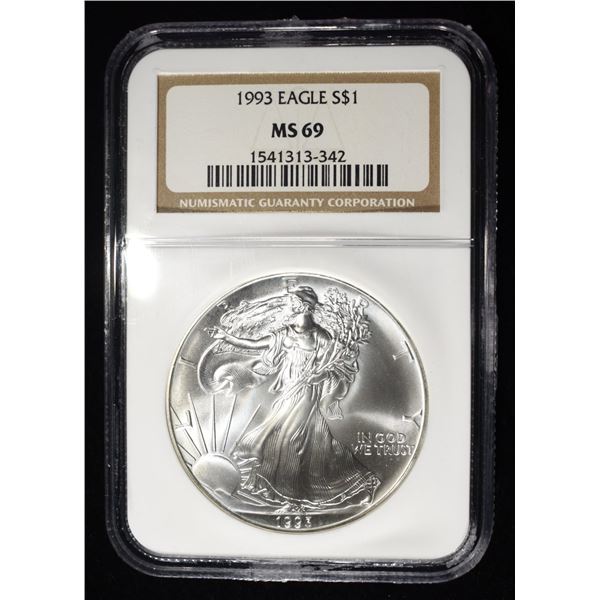 1993 AMERICAN SILVER EAGLE NGC MS69