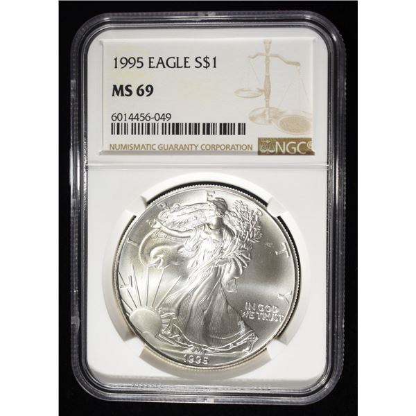 1995 AMERICAN SILVER EAGLE NGC MS69