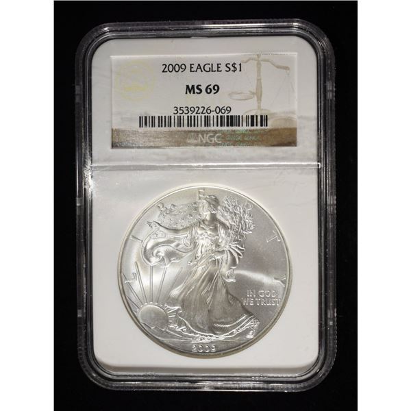 2009 AMERICAN SILVER EAGLE  NGC MS69