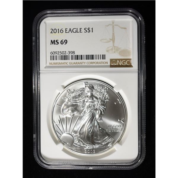 2016 AMERICAN SILVER EAGLE NGC MS69