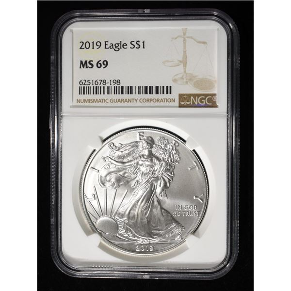 2019 AMERICAN SILVER EAGLE NGC MS69