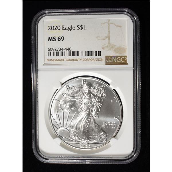 2020 AMERICAN SILVER EAGLE NGC MS69