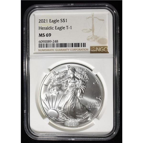 2021 AMERICAN SILVER EAGLE NGC MS69