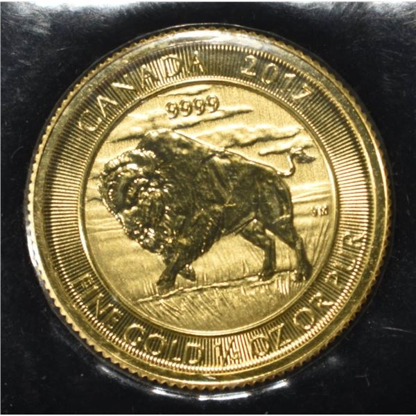 2017 CANADA 1/4 OZ GOLD BUFFALO .9999 FINE