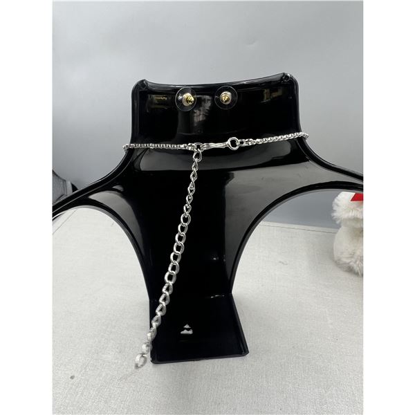Brand New American Diamond Necklace With Earrings .