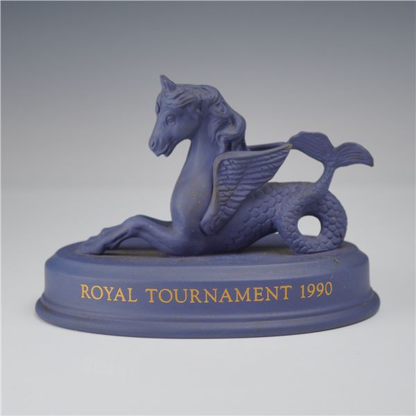 Wedgwood Portland Blue Jasperware Royal Tournament 1990 Hippocampus Figurine