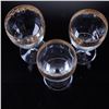Image 2 : 3pc Gold Rim Crystal Wine Glasses