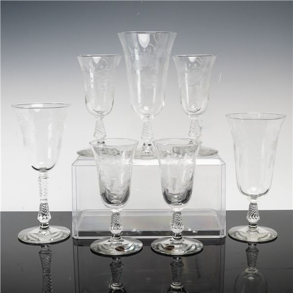 7pc Rock Sharpe Cut Crystal Stemware in Pattern #3007