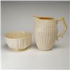 Image 1 : Belleek Neptune Pattern Parian Porcelain Creamer and Sugar Bowl