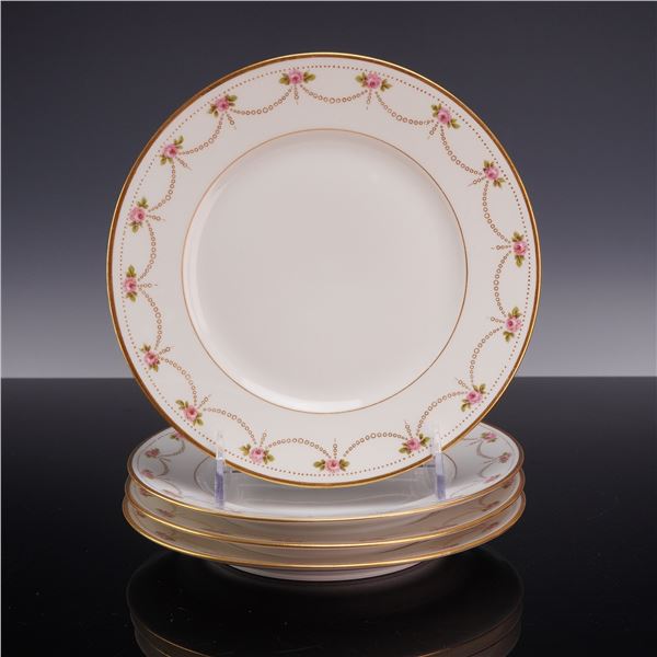 Set of Four Bernardaud and Co Limoges Porcelain Bread and Butter Plates