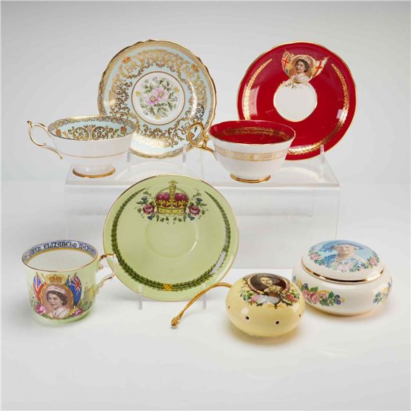 8pc British Royal Commemorative Ceramics Including Paragon and Aynsley