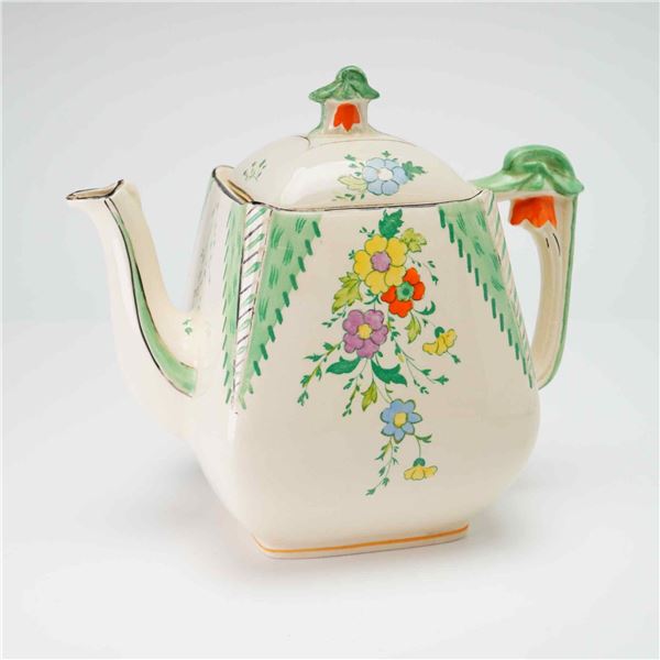 Burleigh Ware Art Deco Maytime Pattern Teapot in Imperial Shape