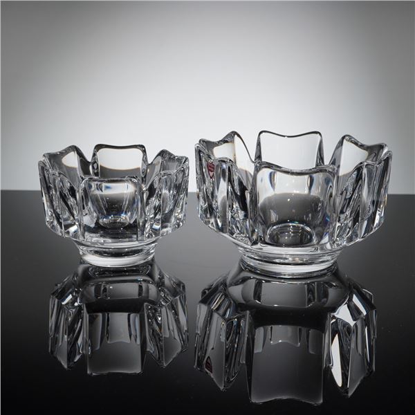 Two Orrefors Crystal Corona Bowls