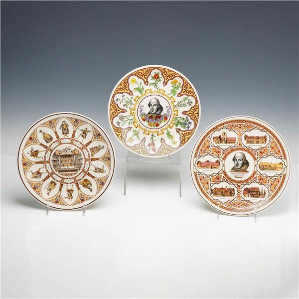 3pc Wedgwood William Shakespeare Commemorative Earthenware Plates
