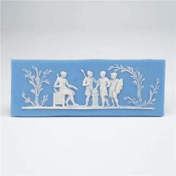 Wedgwood Miniature Blue and White Jasperware Rectangular Plaque