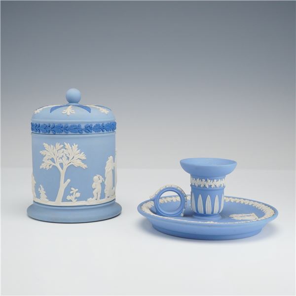 2pc Wedgwood Pale Blue Jasperware