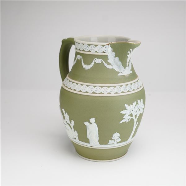 Wedgwood Sage Green Jasperware Etruscan Pitcher