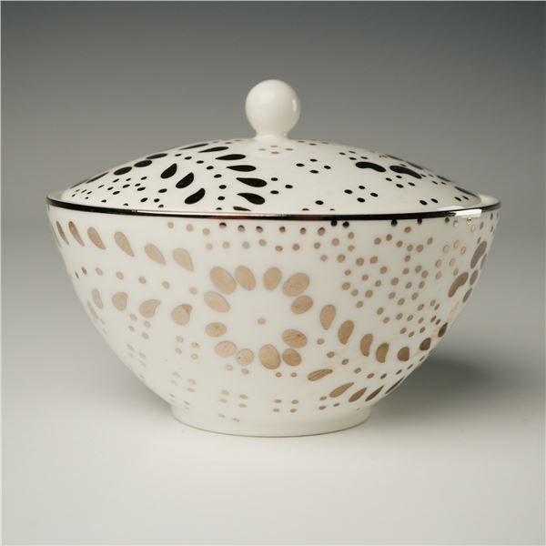 Wedgwood Embroidered Bone China Sugar Bowl and Lid by Jasper Conran