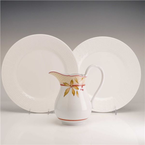 Three Wedgwood Nantucket Pattern Plates and New England Collection Pitcher