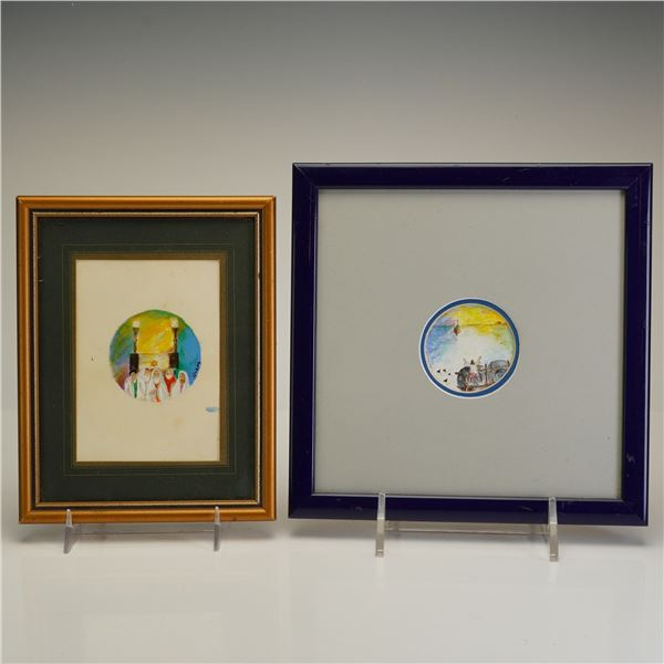 2pc Rafael Aleph Framed Religions Mix Media Artworks