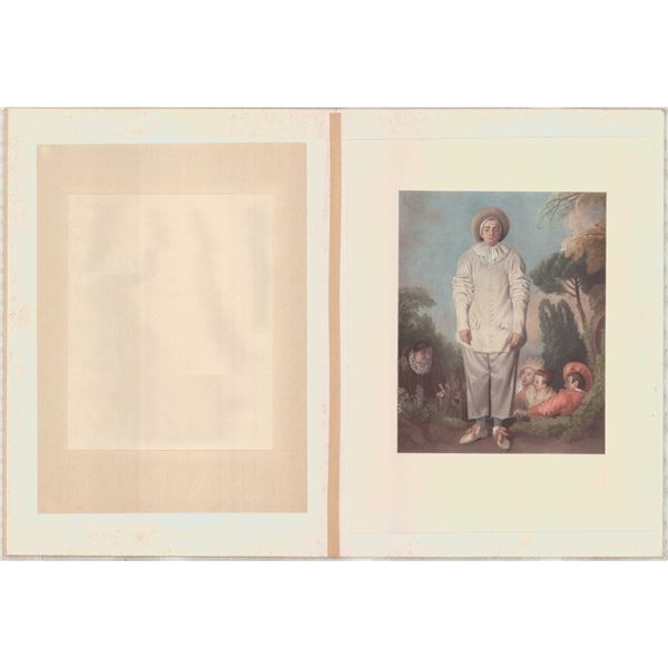 After Antoine Watteau (French, 1684-1721) Chromolithograph Gilles (Pierrot)