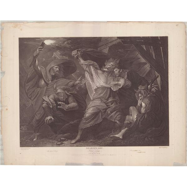 Folio Engraving after Benjamin West, Shakespeare King Lear 1792