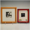 Image 1 : 2pc Rafael Aleph Framed Acrylic and Etched Artworks