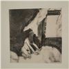 Image 3 : 2pc Rafael Aleph Framed Acrylic and Etched Artworks