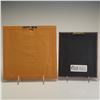 Image 5 : 2pc Rafael Aleph Framed Acrylic and Etched Artworks