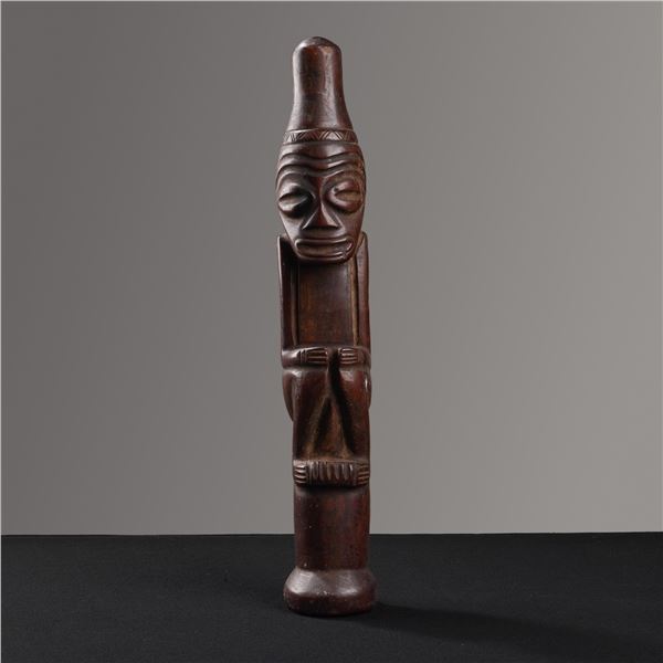 African Wood Carved Seated Figure