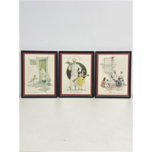3pc Edward V. Brewer (American, 1911-1926) Cream of Wheat Original Advertisement Prints