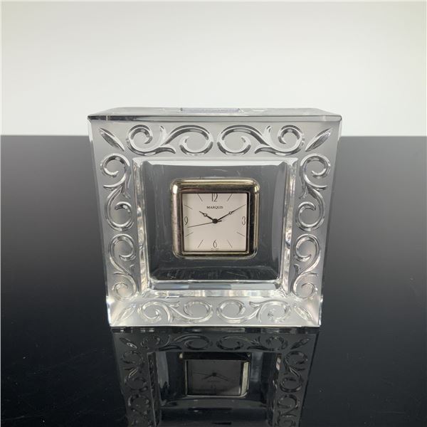 Marquis by Waterford Arabesque Crystal Square Desk Clock