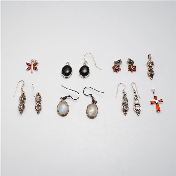 13-Piece Collection of Sterling Silver and Multi-Gemstone Jewelry