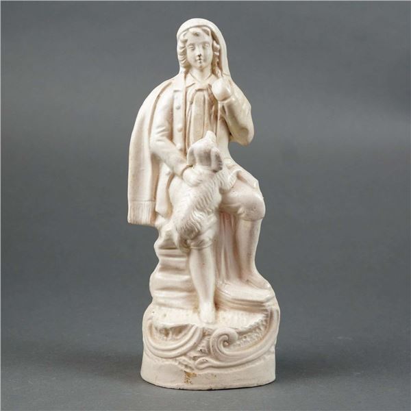 Staffordshire, Boy with Spaniel Flatback Figurine