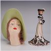 Image 1 : 2pc Lady Figurines Including Lenox Tea At The Ritz & Vintage Ceramic Head Wall Pocket