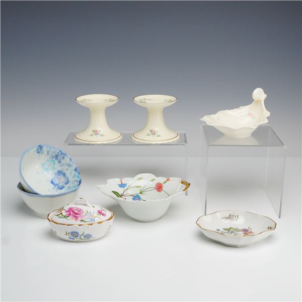 8pc Porcelain Cabinet Items including Wedgwood, Spode, and Limoges