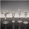 Image 2 : 4pc Cut Glass Compote, Vase, and Pair of Candleholders
