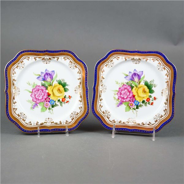 Noritake Hand-Painted Floral Porcelain Cabinet Plates