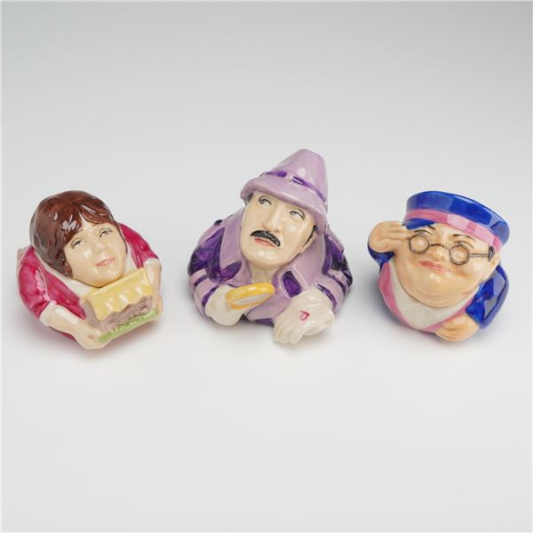 3pc Kevin Francis Face Pots, Dave Winter, Benny Hill, and Inspector Clusoe