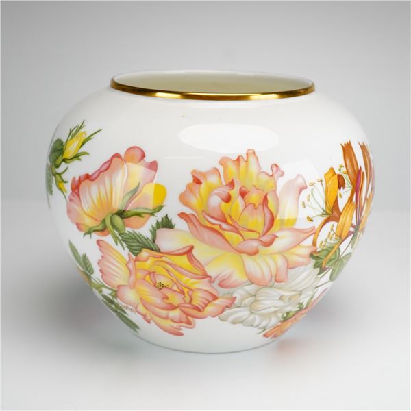Wedgwood Bone China Royal Horticultural Society Commemorative Rose Bowl Vase, 1980