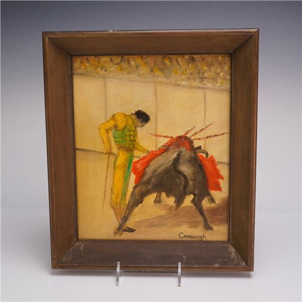 Cavanaugh, Spanish Bullfighting Scene Oil on Canvas