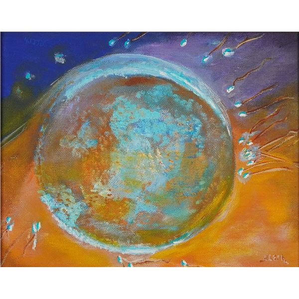 Rafael Aleph Abstract Celestial Composition Acrylic on Canvas
